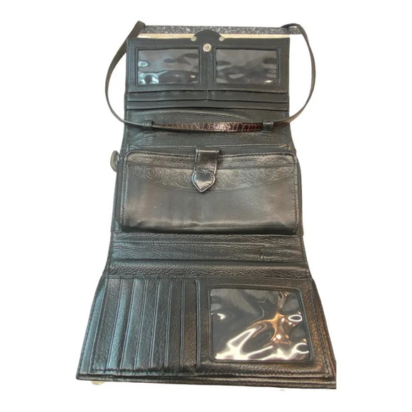 Brighton Black Brown leather‎ Reptile  pattern Crossbody - Picture 3 of 5